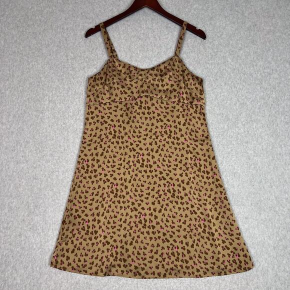 Cabi Animal Print Casino Satin Slip Cami Mini Dress Size Small - Picture 2 of 12